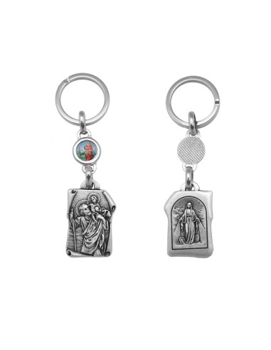Llavero Metal San Cristobal Y Virgen...
