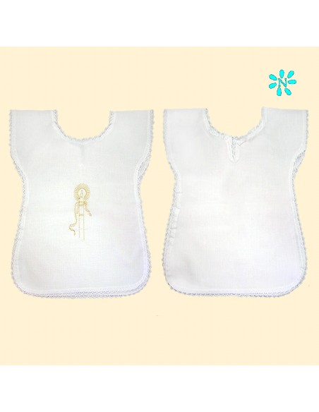 Vestido Bebe Para Bautismo Paloma Con Jhs Y Pila Bautismal