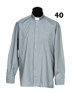 Camisa Sacerdote Gris Claro...