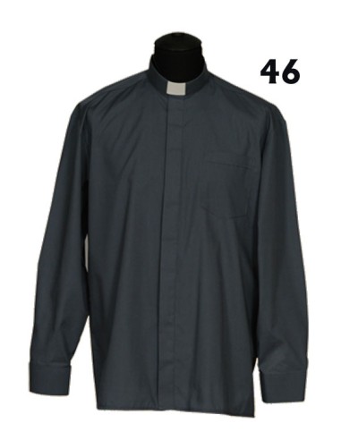 Camisa Sacerdote Negra ML Talla 46