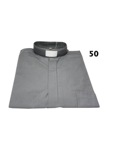 Camisa Sacerdote Gris Claro MC Talla 50