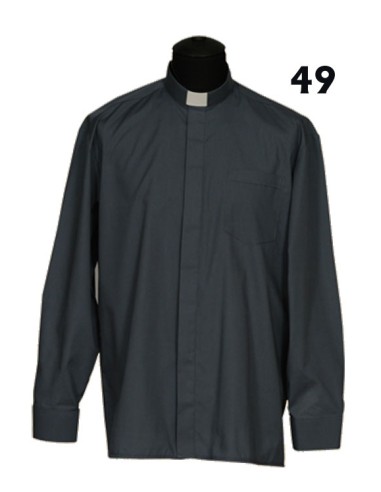 Camisa Sacerdote Negra ML Talla 49