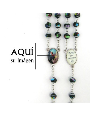 Rosario Plastico Redondo Negro 8Mm...