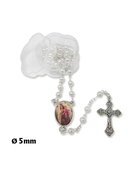 Rosario Perla 5Mm En Caja Flor Para Personalizar