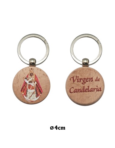 Llavero Madera Redondo 3.5 cm Virgen...