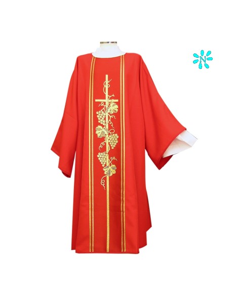 Dalmatica Estampada Con Galon Cruces Largas Dentro De Ornacinas