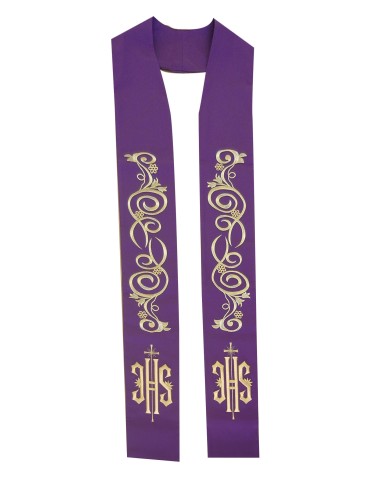 Estola Bordada Jhs Con Hilos Dorados...