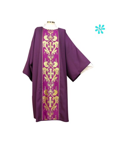 Dalmatica Estampada Con Galon Cruces...