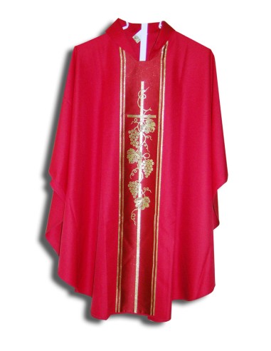 Casulla Estampada Con Galon Cruz...