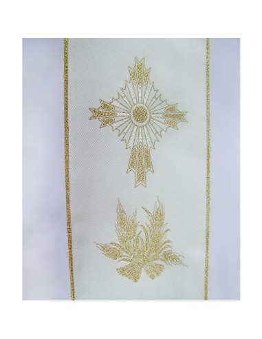 Casulla Estampada Con Galon Cruz Y...