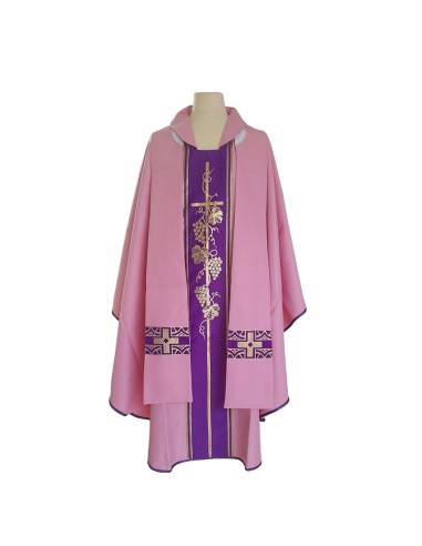 Casulla Estampada Con Galon Cruz...