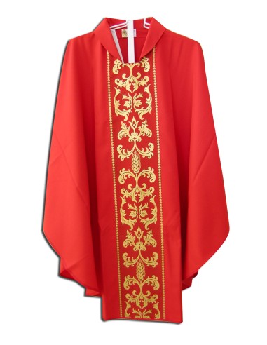 Casulla Estampada Con Galon Espiga...