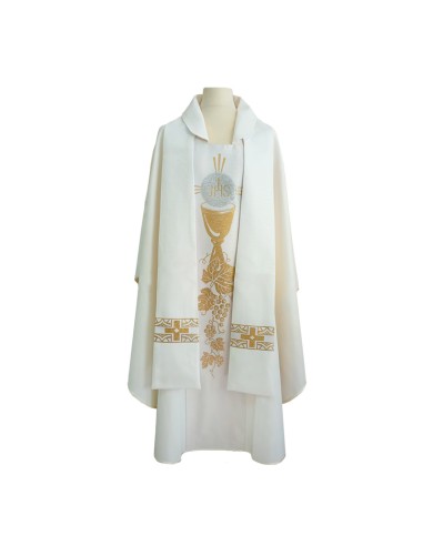 Casulla Estampada Con Galon Caliz...