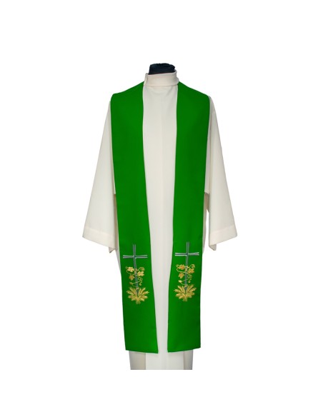 Conjunto 4 Estolas Cruz Con hojas de parra y espigas en la base