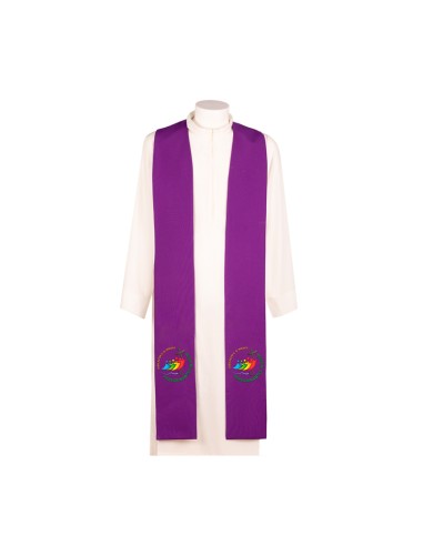 Estola Jubileo 2025 bordada morada J16