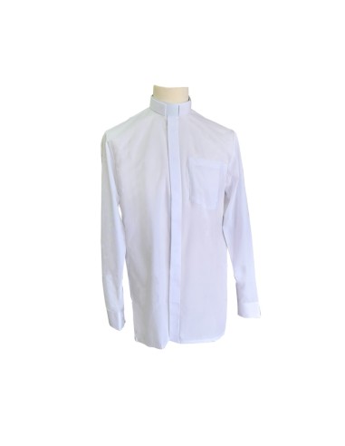 Camisa Sacerdote Blanca Cuello Romano ML Talla 38