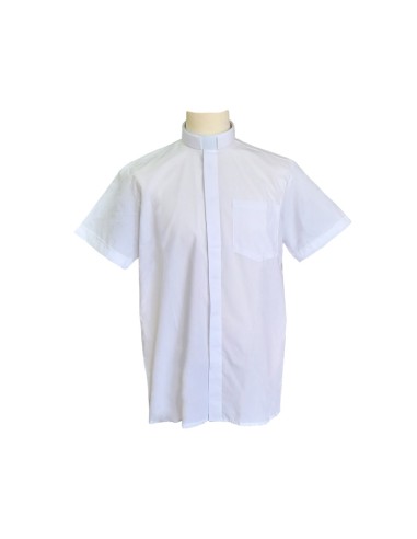 Camisa Sacerdote Blanca Cuello Romano MC Talla 38