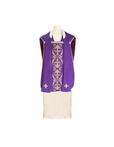 Casulla Bordada Tres Cruces En Rombos...
