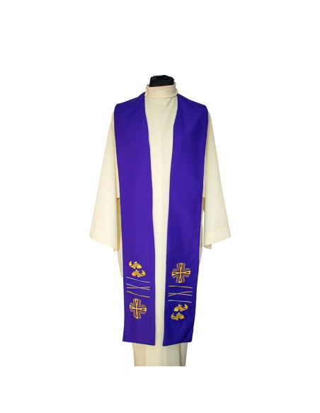 Conjunto 4 Estolas con Cruz cuadrada y 2 peces rayados