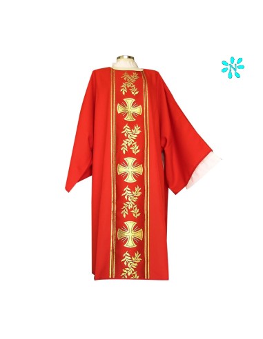 Dalmatica Estampada Con Galon Cruces...