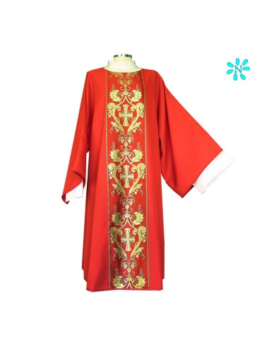 Dalmatica Estampada Con Galon Cruces...