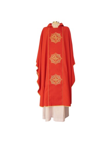 Casulla Bordada Tres Cruces Y Rombos...