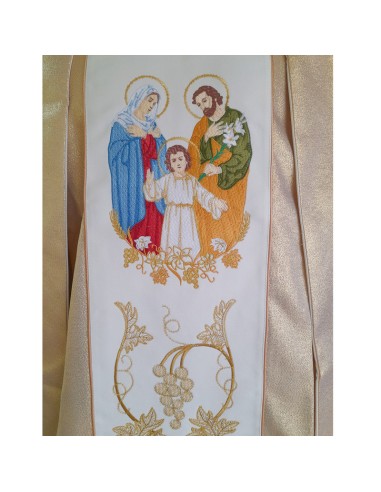 Cubre Ambon Tejido Oro Cuatro Evangelistas Y Cruz Larga CA76