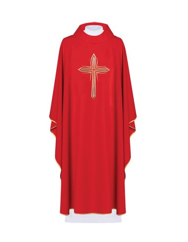 Casulla Bordada Caliz Con Hojas De...