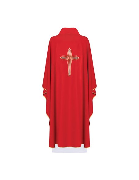 Casulla Bordada Caliz Con Hojas De Parra Kor/208 Roja