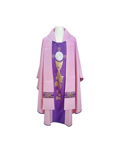 Casulla Estampada Con Galon Caliz...
