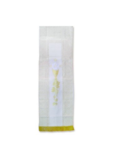 Cubre Ambon Estampado Caliz Grande Forma Jhs Y Hojas Parra Blanco