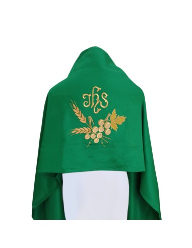 Pazzzzzo De Hombros Bordado Jhs Con Uvas Y Espigas N326 Verde