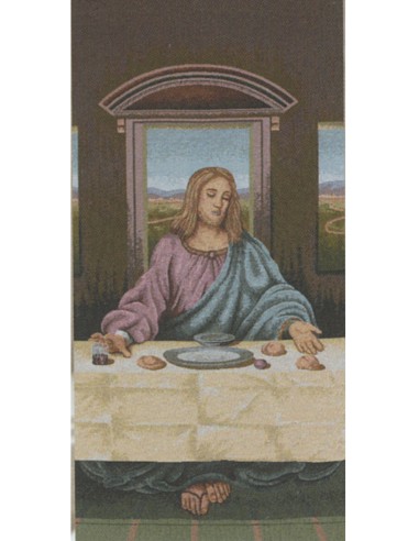 Cubre Ambon Tejido Eucaristia - Jesus Con El Pan Y El Vino