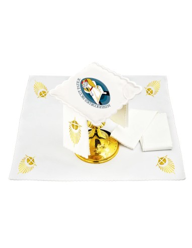 Juego De Altar Azzzzzo Jubileo Misericordia Hilo Sdm/036 Estampado Y Bordado Letras Y Borde