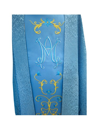 Casulla Bordada Mariana Azul Tela...