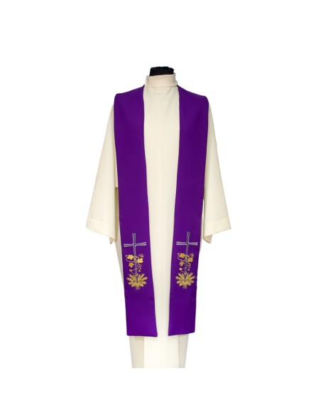 Conjunto 4 Estolas Cruz Con hojas de parra y espigas en la base