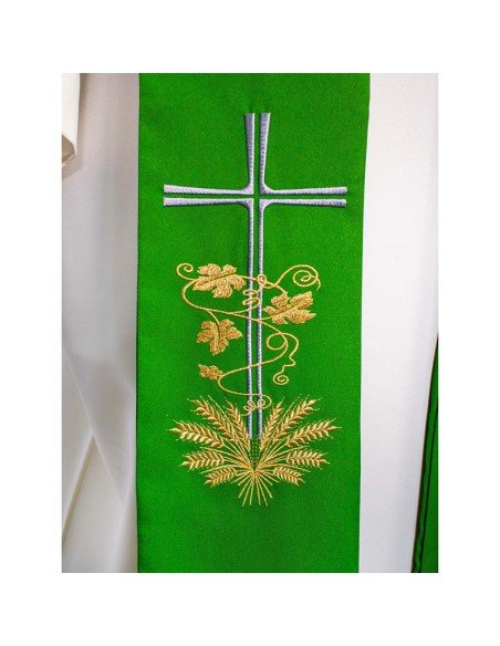 Conjunto 4 Estolas Cruz Con hojas de parra y espigas en la base