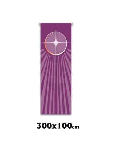 Estandarte Liturgico Morado Adviento Resplandor 300x100cm