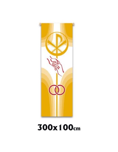 Estandarte Liturgico Blanco Matrimonio 300x100cm