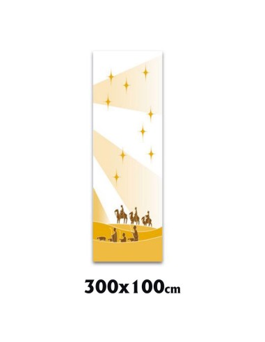 Estandarte Liturgico Blanco Navidad Reyes Y Pastores 300x100cm