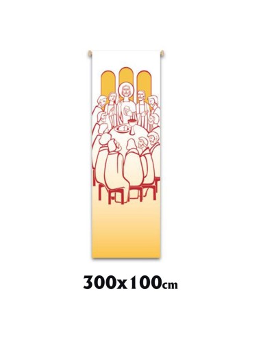 Estandarte Liturgico Blanco Ultima Cena 300x100cm