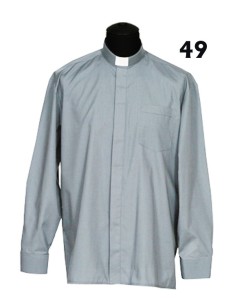 Camisa Sacerdote Gris Claro...