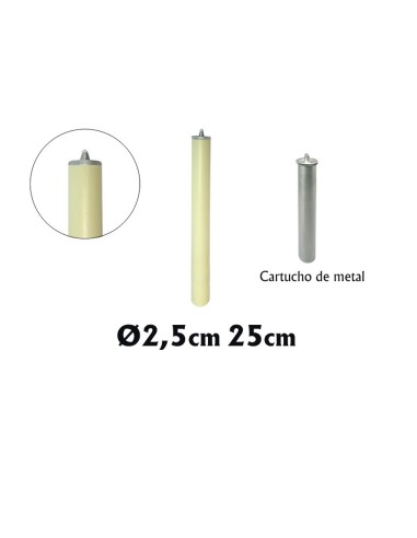 Simil Vela Completo 25x250mm Con Cartucho De Metal