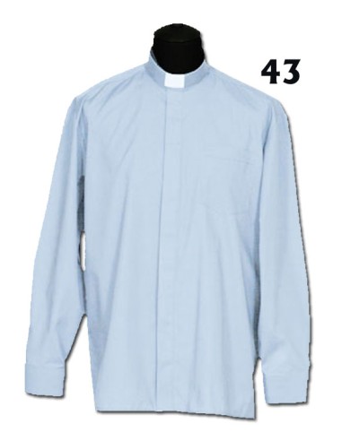 Camisa Sacerdote Celeste Ml Talla 43