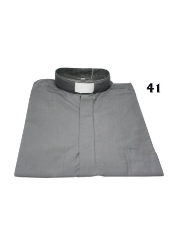 Camisa Sacerdote Gris Claro Mc Talla 41