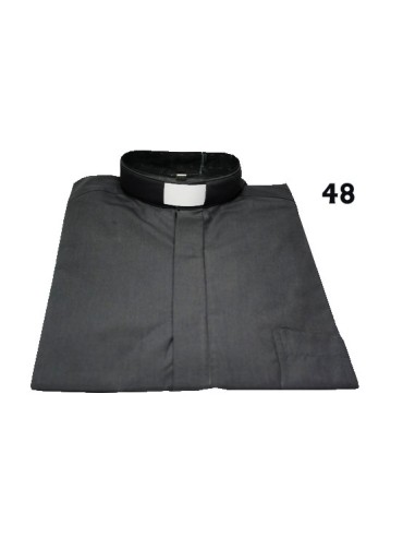 Camisa Sacerdote Gris Oscuro Mc Talla 48