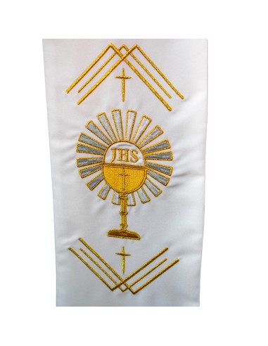Estola Bordada Custodia Jhs Con Rayos...
