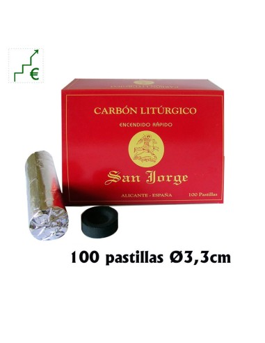 Caja Carbon 100 Pastillas 33mm Encendido Rapido