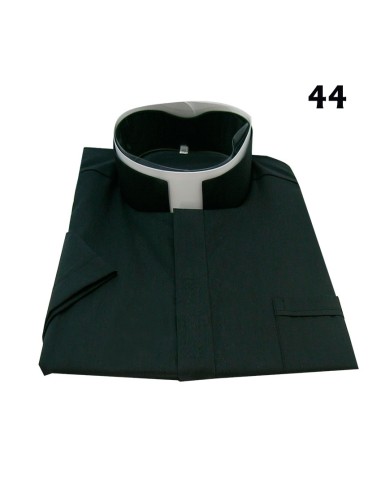 Camisa Sacerdote Negra Cuello Romano...