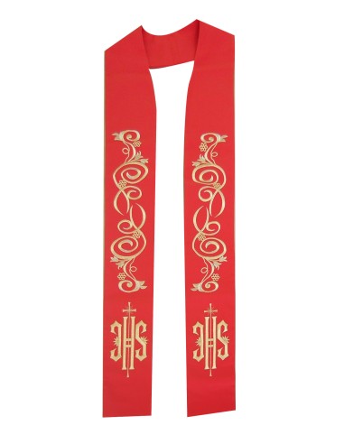 Estola Bordada Jhs Con Hilos Dorados...